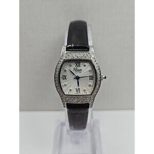 Affinity Diamonds Sterling Silver Swiss Quartz Womens Watch New Battery Leather